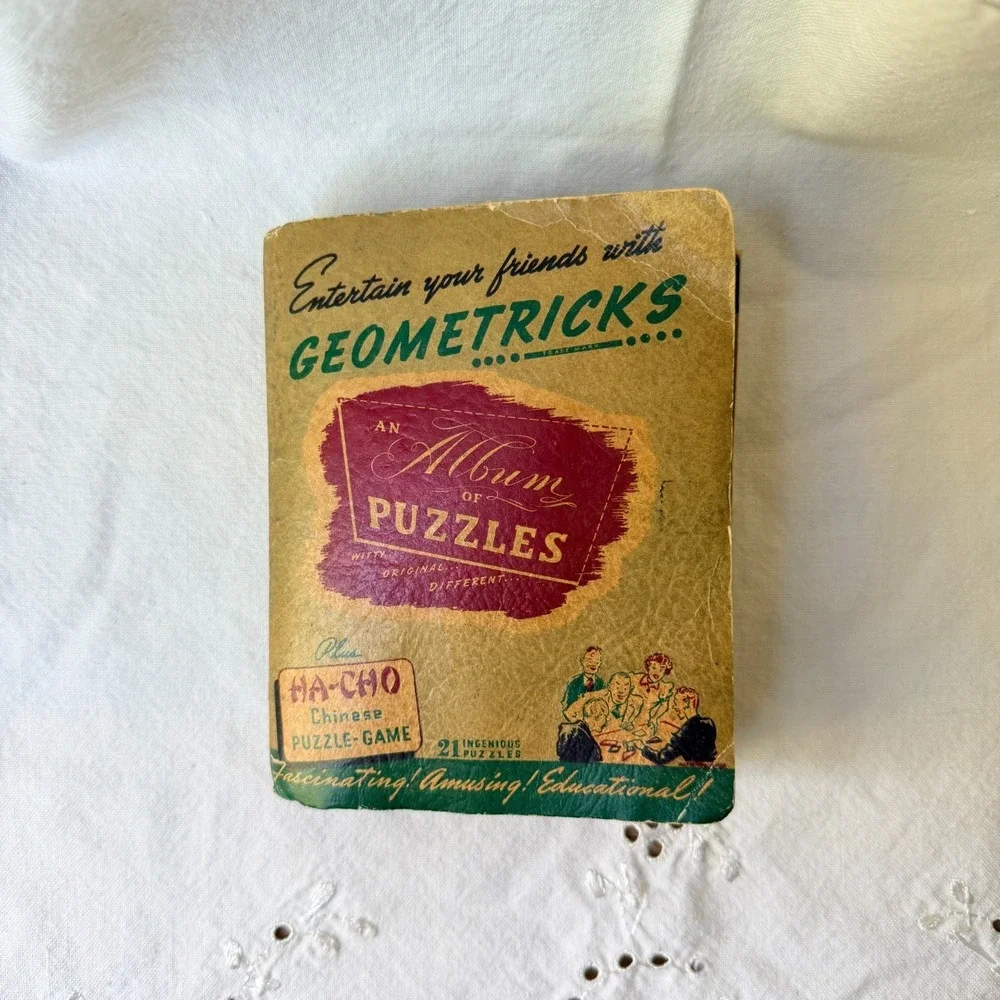 Vintage Geometricks 1939 Album Puzzles Book Ha Cho Chinese Game Ephemera